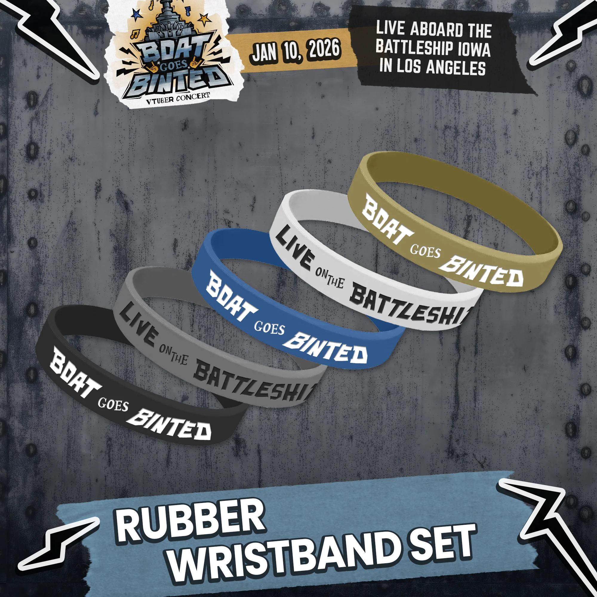 Boat Goes Binted : Rubber Wristband Set