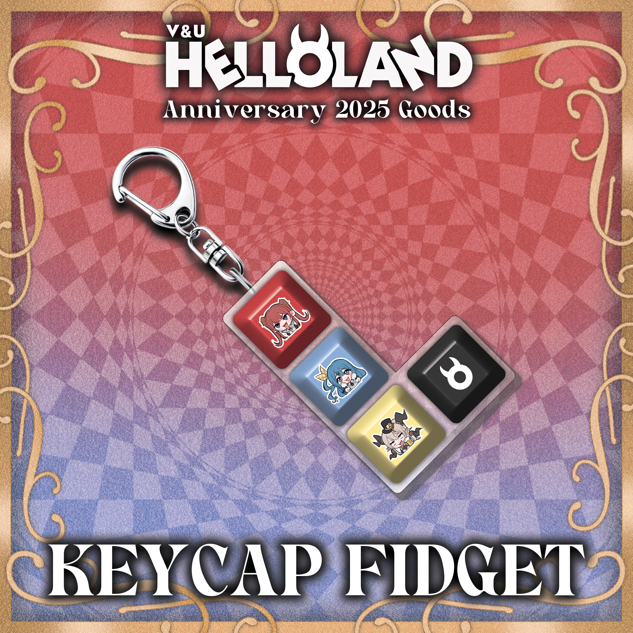 Hello Land : Keycap Fidget Keychain