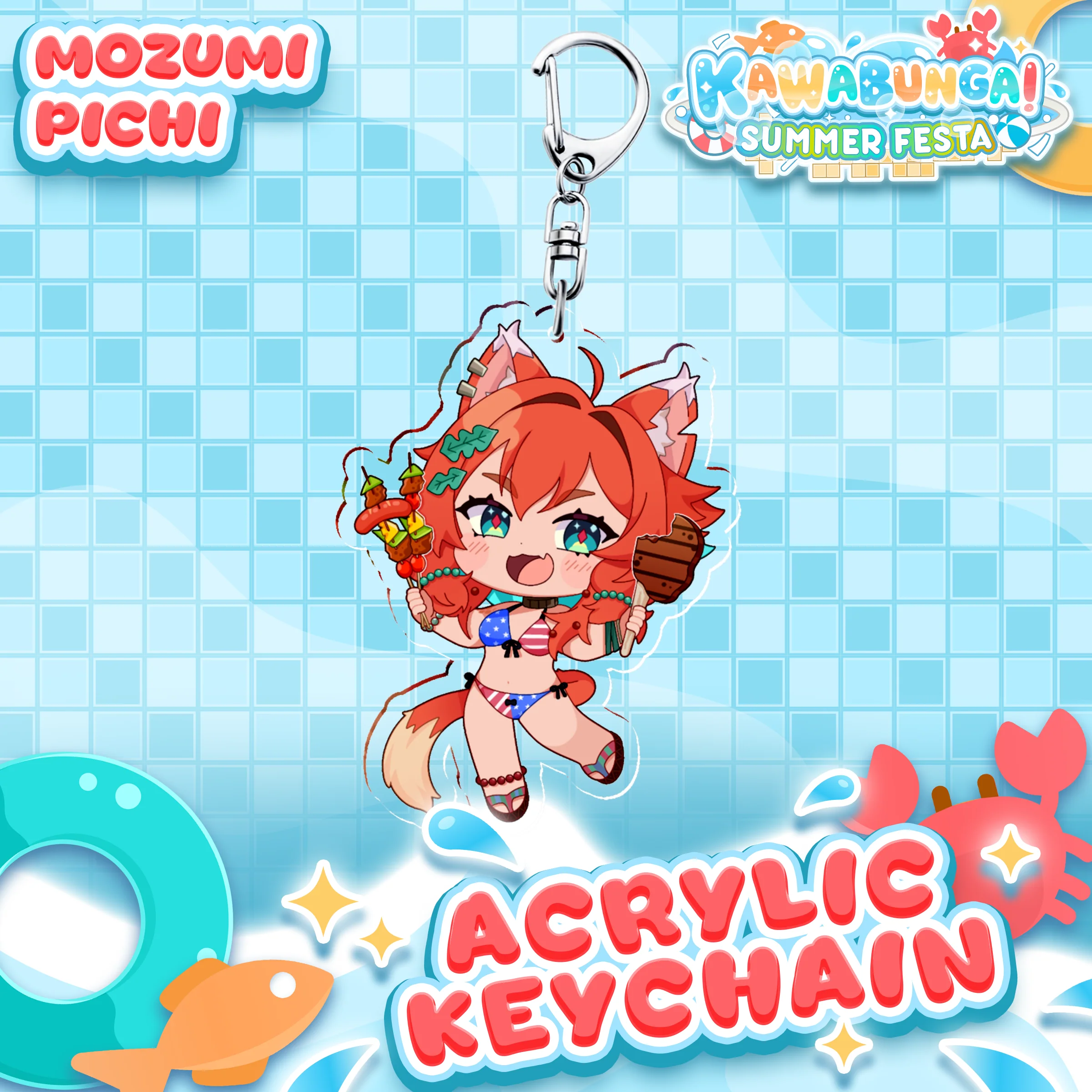 Mozumi Pichi : Kawabunga Keychain