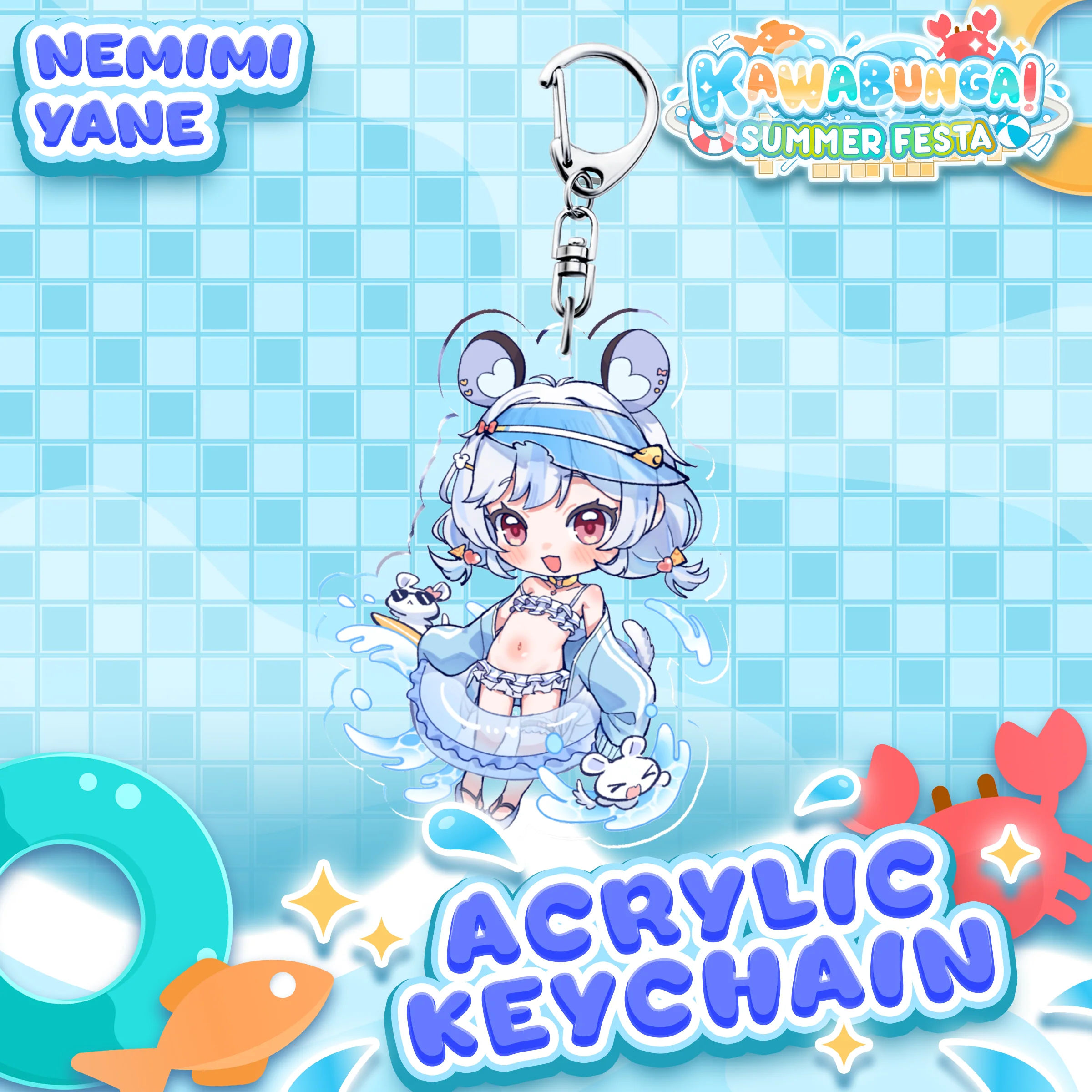 Nemimi Yane : Kawabunga Keychain