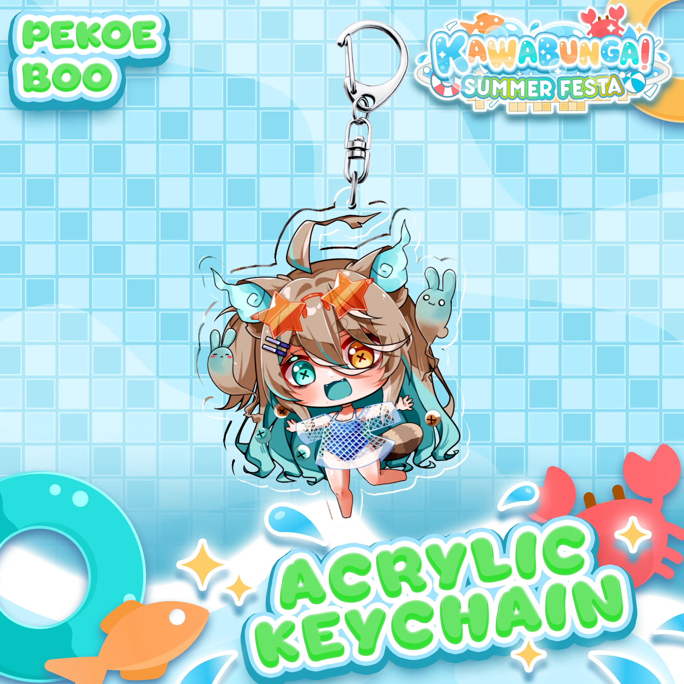 Pekoe Boo : Kawabunga Keychain